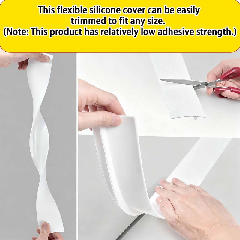 kookkit Store غطاء فراغات الموقد المرن 2 عبوة، حشوات سيليكون بين العداد وموقد الطهي، غسالة، فرن، مجفف، سهل المسح، مادة سيليكون غذائية (أبيض، 25 بوصة) - Image 2